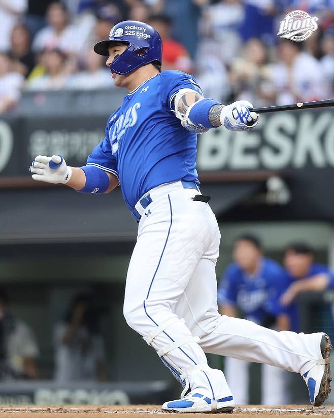 삼성라이온즈 박병호가 시즌 10호 홈런을 터뜨리고 있다. 사진=삼성라이온즈