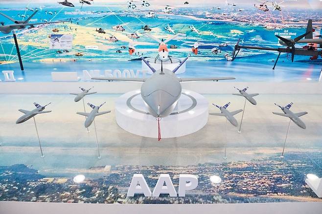 한국항공우주(KAI)가 개발중인 무인기 모형. /한국항공우주 제공