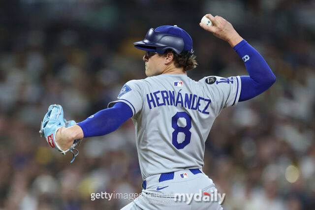 투수로 마운드에 오른 LA 다저스 키케 에르난데스./게티이미지코리아