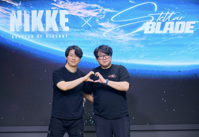 김형태(왼쪽) 시프트업 대표와 유형석 시프트업 니케 디렉터. 사진제공=시프트업·레벨 인피니트