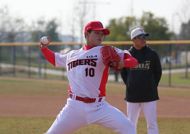 KIA 김태형은 11일 생애 첫 1군에 등록됐다. 그는 2025년 신인드래프트 1라운드 전체 5순위 유망주로 많은 기대를 받고 있다. 사진제공|KIA 타이거즈