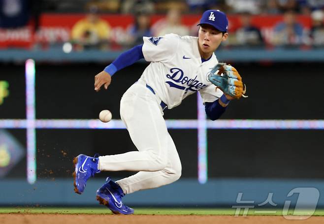 LA 다저스 김혜성은 5월 메이저리그에 승격된 이후 입지를 키우고 있다. ⓒ 로이터=뉴스1