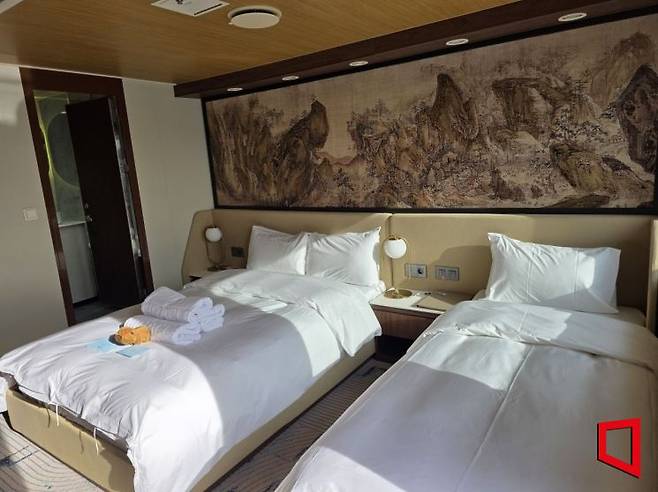 팬스타 미라클호의 로얄 스위트 룸 객실. 김영원 기자