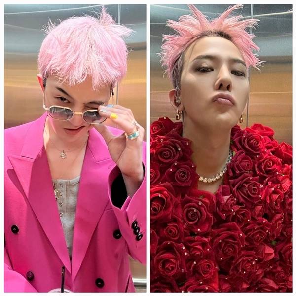 12일 지드래곤은 자신의 부계정에 여러 장의 콘셉트 컷을 공개했다. 핑크빛 헤어를 한 그는, 장미꽃으로 가득한 상의를 입고 특유의 반항적인 눈빛과 포즈를 완성하며 보는 이들을 압도했다. 사진=SNS