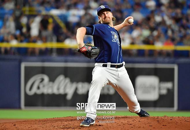 ▲ 2021년 탬파베이에서 활약하던 시절의 디트릭 엔스. 엔스는 그 이후 아직 메이저리그 등판이 없다