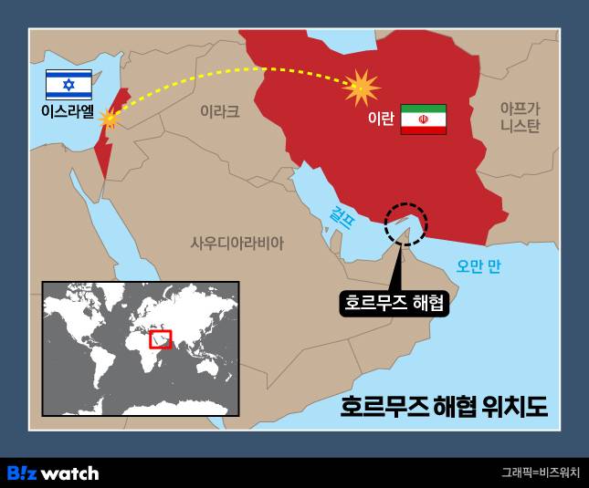 호르무즈 해협 위치./그래픽=비즈워치