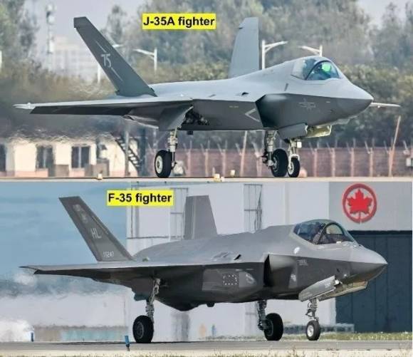 J-35A와 F-35의 비교 이미지. 자료사진