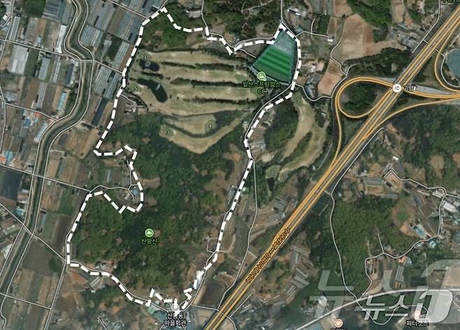 고양시 산황산 골프장 증설 예정지. 윗 부분은 기존 9홀 대중골프장. (권용재 시의원 제공. 재판매 및 DB금지)