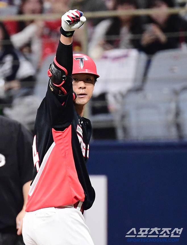 6일 고척돔에서 열린 KBO리그 키움과 KIA의 경기. 8회 1타점 적시타를 날린 KIA 김규성. 고척=송정헌 기자songs@sportschosun.com/2025.05.06/