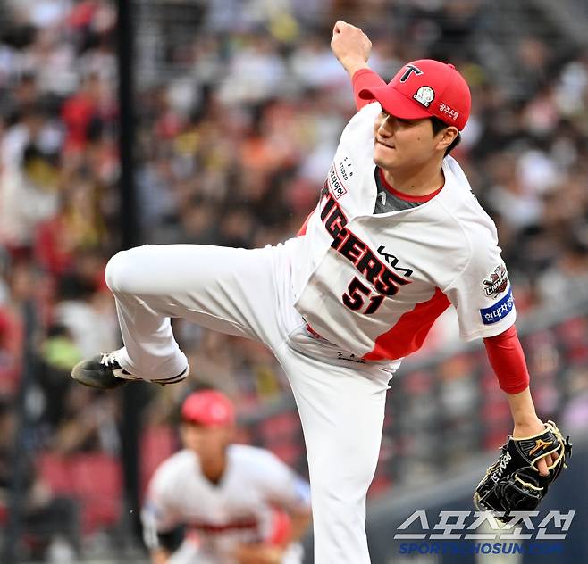 6일 광주 KIA챔피언스필드에서 열린 한화와 KIA의 경기, KIA 전상현이 역투하고 있다. 광주=허상욱 기자wook@sportschosun.com/2025.06.06/
