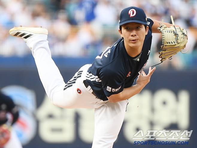 18일 대구 라이온즈파크에서 열린 두산-삼성전. 두산 선발투수 최민석이 투구하고 있다. 대구=정재근 기자 cjg@sportschosun.com/2025.6.18/