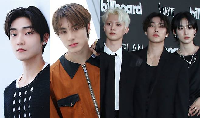 그룹 더보이즈 케빈(왼쪽부터), 에릭, 큐, 제이콥, 뉴. /사진=머니투데이 DB, 뉴스1