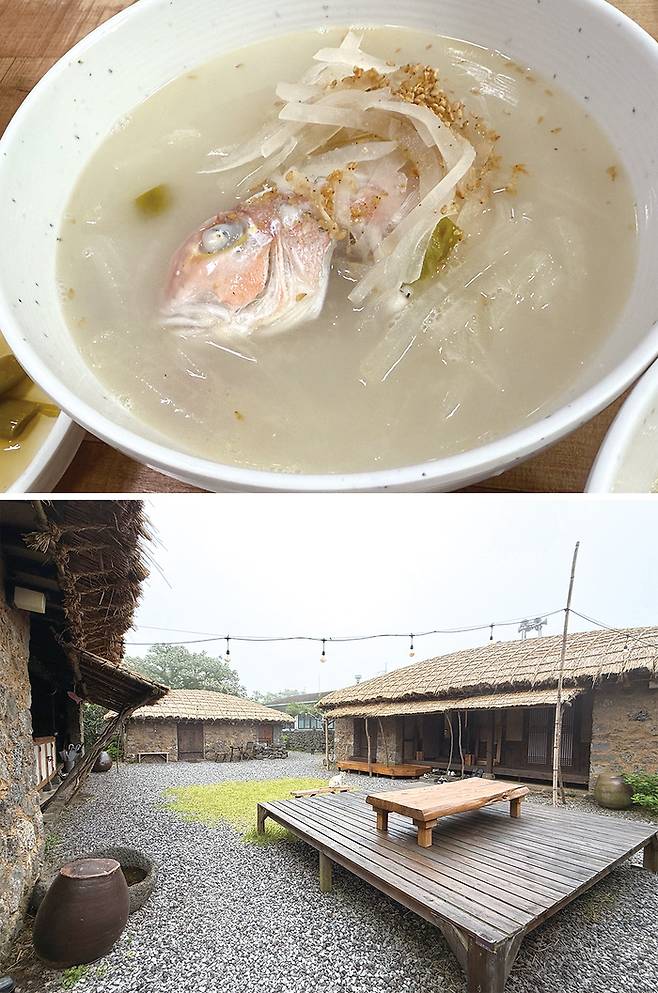 (위) ‘어촌식당’의 옥돔국 (아래) 민박집 ‘섬이라니 좋잖아요’