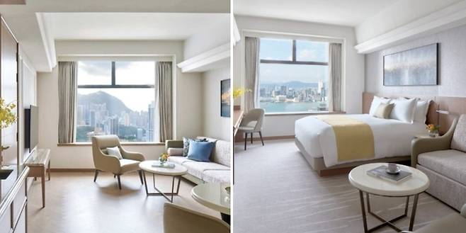 호프웰 호텔 프리미엄 파노라믹 스위트(왼쪽)와 프리미엄 하버뷰 킹룸(오른쪽) / 사진=호프웰 호텔 홈페이지
