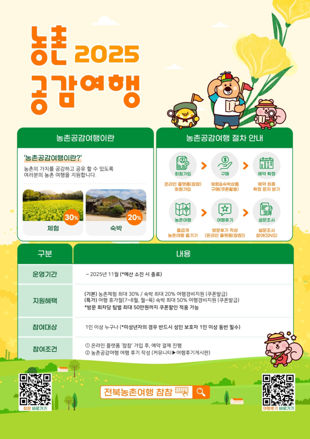 농촌 2025 공감여행 홍보 포스터./사진=전북도.