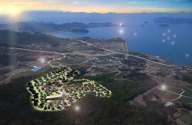 독일테마 기반 공동체 마을로 조성 중인 고흥군 금산 석정지구 새꿈도시(고흥독일마을)가 전문가 현장 점검 결과 차세대 명소가 될 가능성이 확인됐다. 고흥독일마을 조감도. /고흥군 제공