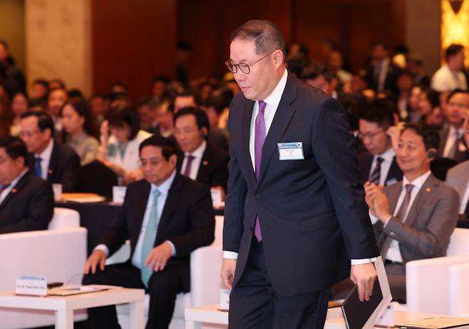 신설 지주사 출범 1년을 앞둔 조현상 HS효성 부회장의 경영 승부수에 이목이 집중된다. 사진은 조 부회장이 지난해 7월 서울 중구 롯데호텔에서 열린 팜 밍 찡 베트남 총리 초청 한-베트남 비즈니스 포럼에 참석했던 모습. /사진=뉴시스