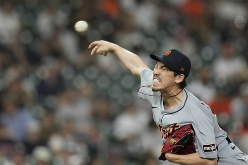 디트로이트 마에다가 지난 4월 30일 휴스턴전에서 투구하고 있다. AP연합뉴스