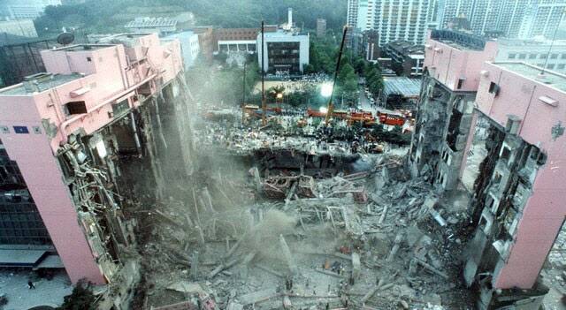 1995년 삼풍백화점 붕괴 현장 모습(사진=연합뉴스)