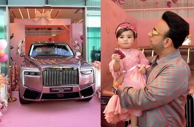 사티시 산팔이 자신의 딸 생일 선물로 맞춤형 롤스로이스를 선물했다./사진=사티시 산팔 SNS 화면캡쳐