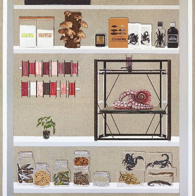 정수영, 'Pantry14(팬트리14)', 린넨 위에 아크릴, 120x120cm, 2025. 학고재 제공