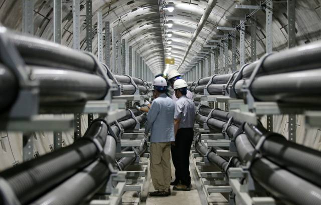 한국전력이 경기도 성남시 분당구 구미동 머내공원 지하 80m에 설치한 지하 전력구 전경. 연합뉴스