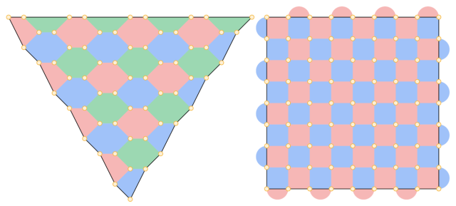 구글이 새로 개발한 양자 오류 정정 기술 ‘컬러 코드’(왼쪽)와 윌로에 탑재된 기존 기술 ‘서피스 코드’. 사진 제공=구글