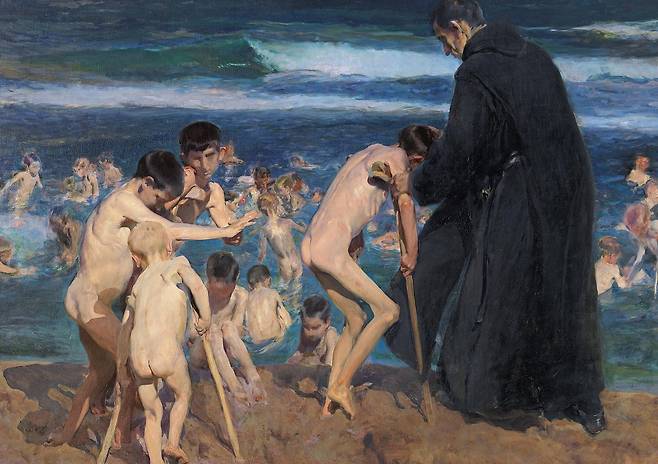 호아킨 소로야, 슬픈 유산(일부 확대), 1899, 캔버스에 유채, 210x285cm, 반카하 파운데이션