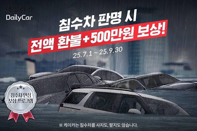 “침수차 NO!” 케이카, 100% 환불+500만원 안심보상 15년째 실시