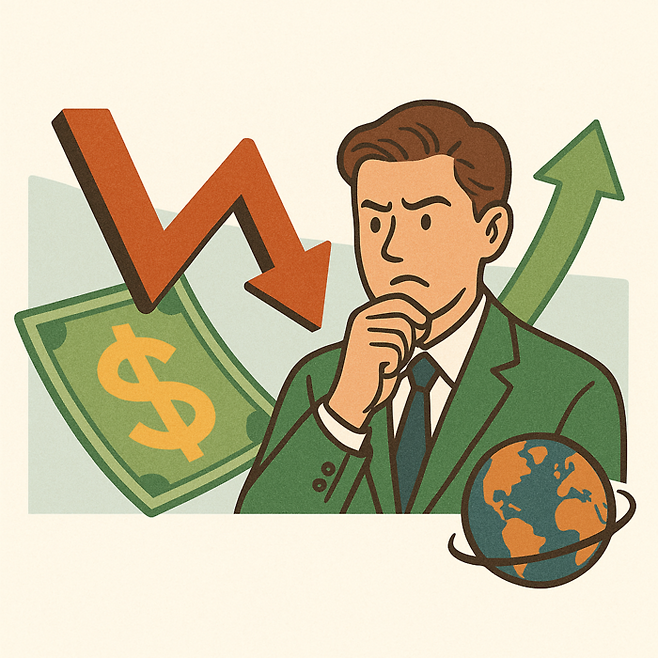 고민하는 투자자의 모습을 AI가 그린 이미지 <사진=챗GPT·달리3>