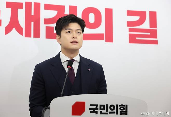 김용태 국민의힘 비상대책위원장이 30일 서울 여의도 국회에서 퇴임 기자회견을 하고 있다. 2025.06.30. /사진=뉴시스 /사진=고승민