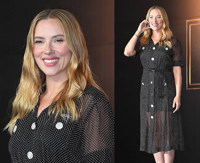 스칼렛 요한슨이 서울 한복판에서 ‘할리우드 우아함’을 완성했다. 사진=천정환 기자