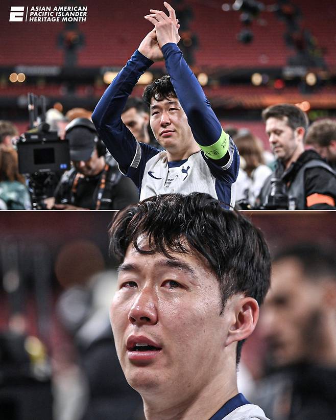 UEFA 유로파리그 우승 후 손흥민. ESPN