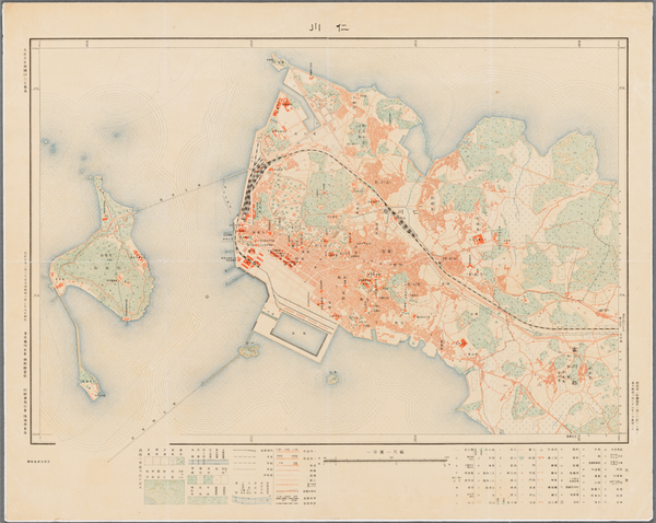 인천시립박물관 학술총서 ‘인천 근대 지도 1883~1945’에 수록된 ‘인천(仁川)’ 제목이 달린 1918년 발행 지도. /인천시립박물관 제공