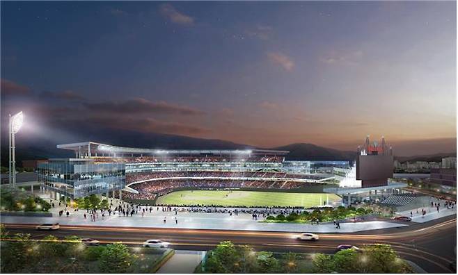 사직야구장 복합개발 투시도. 부산시 제공