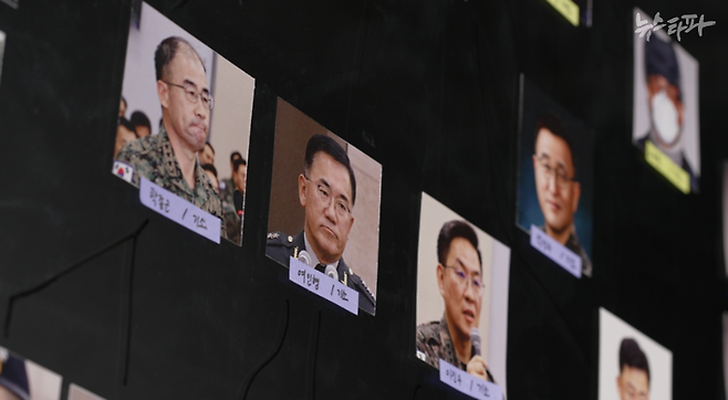 내란에 연루되어 기소된 군 3성 장군들. 곽종근 전 특수전사령관, 여인형 전 방첩사령관, 이진우 전 수방사령관.