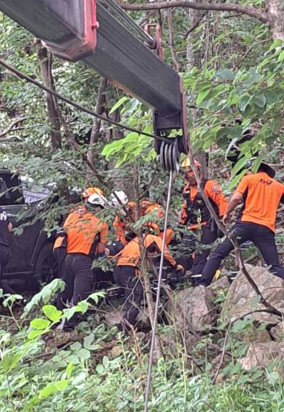 양양 승용차 추락사고 구조 현장. 강원소방본부제공