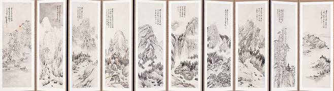 허백련作 ‘금강산도’ 10폭 병풍