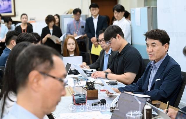 ▲ 김진태 강원도지사는 7일 도청에서 정례 기자간담회를 가졌다. 서영 기자