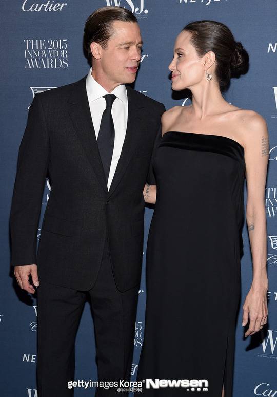 왼쪽부터 브래드 피트, 안젤리나 졸리