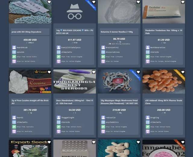 다크웹에서 마약류를 유통한 인코그니토 마켓 화면. 미국 이민세관단속국 홈페이지 캡처