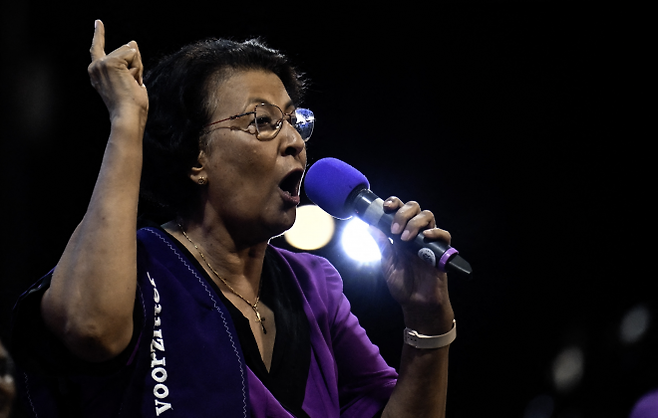 예니퍼 헤이링스 시몬스 수리남 대통령 당선인. 파라마리보 AFP 연합뉴스