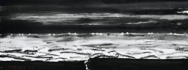 강부언 作 ‘삼무일기-하모니2’ (캔버스 위에 수묵,혼합기법 50X120㎝. 2025)