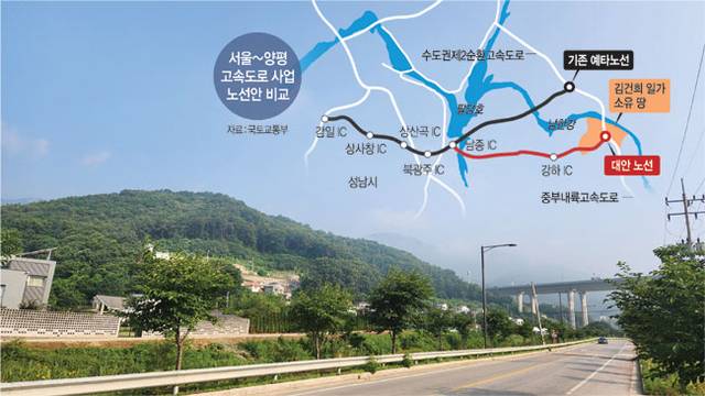 8일 경기 양평군 양서면 증동·청계리 전경. 서울-양평고속도로 건설이 원안대로 진행되면 종점인 일대에는 고속도로와 분기점이 생긴다.