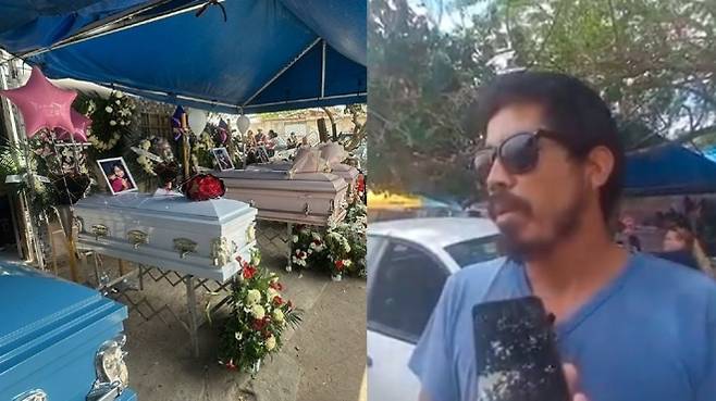 세 자매의 아버지이자 마르가리타의 전 남편인 카를로스 안토니오 타피아는 7일 이들의 시신이 안치된 자기 집 앞에서 가진 현지 방송사와의 인터뷰에서 수사 당국에 진범을 찾아달라고 요청했다. 출처=엑스