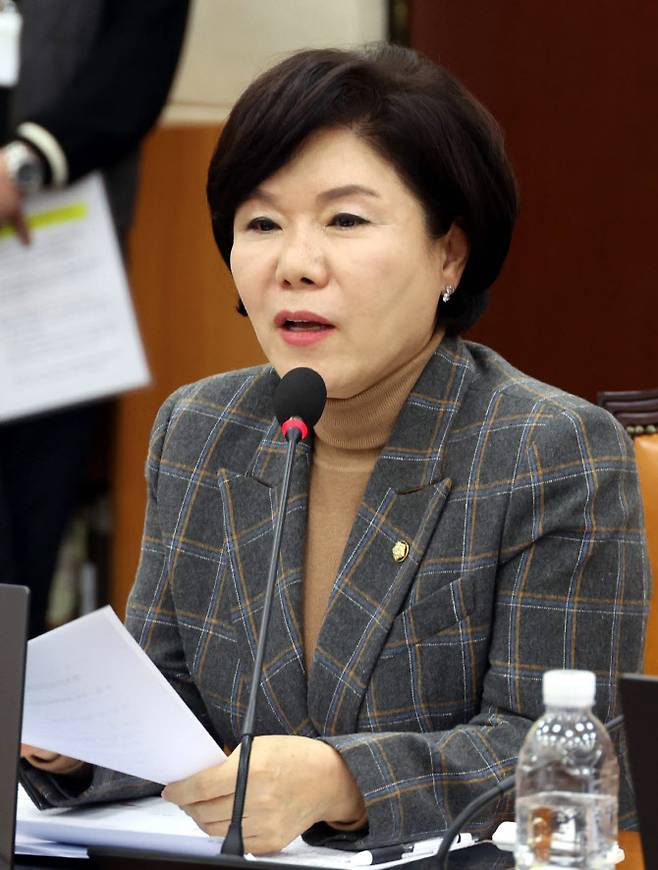 조은희 국민의힘 의원이 13일 오전 서울 여의도 국회에서 열린 행정안전위위원회 전체회의에서 질의를 하고 있다. (사진 = 뉴시스)