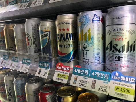 서울 시내 한 편의점에 일본 수입 맥주가 진열돼 있다.(사진=연합뉴스)