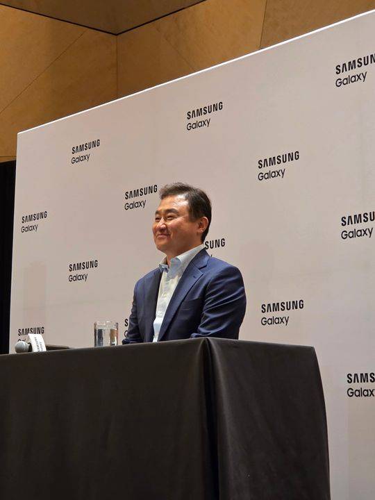 9일(현지시간) 뉴욕 브루클린에서 열린 삼성 갤럭시 언팩 2025 직후 노태문 삼성 DX 부문장(사장)의 기자간담회가 개최됐다. ⓒ임채현 기자