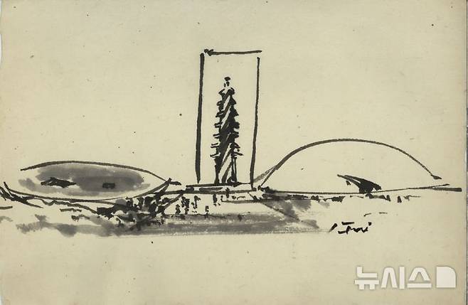 이타미 준 '경주타워(스케치)' 공모작