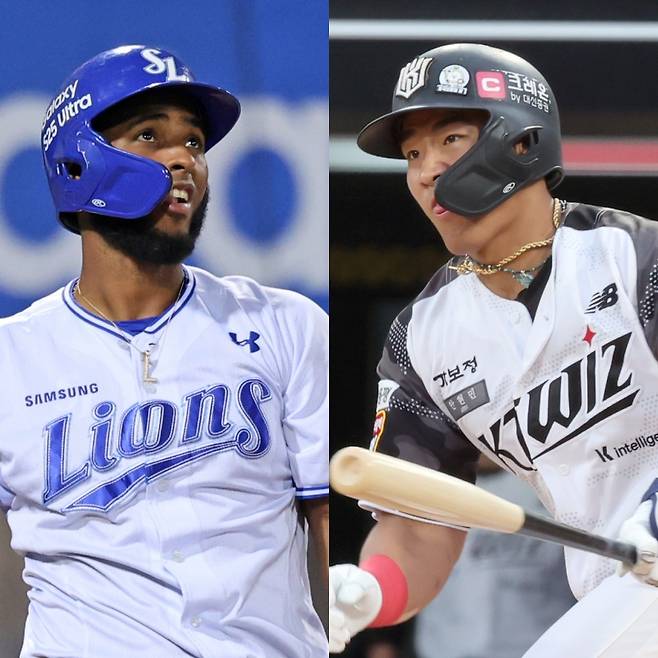 삼성 디아즈(왼쪽)와 KT 안현민. 사진=IS 포토, 삼성 제공